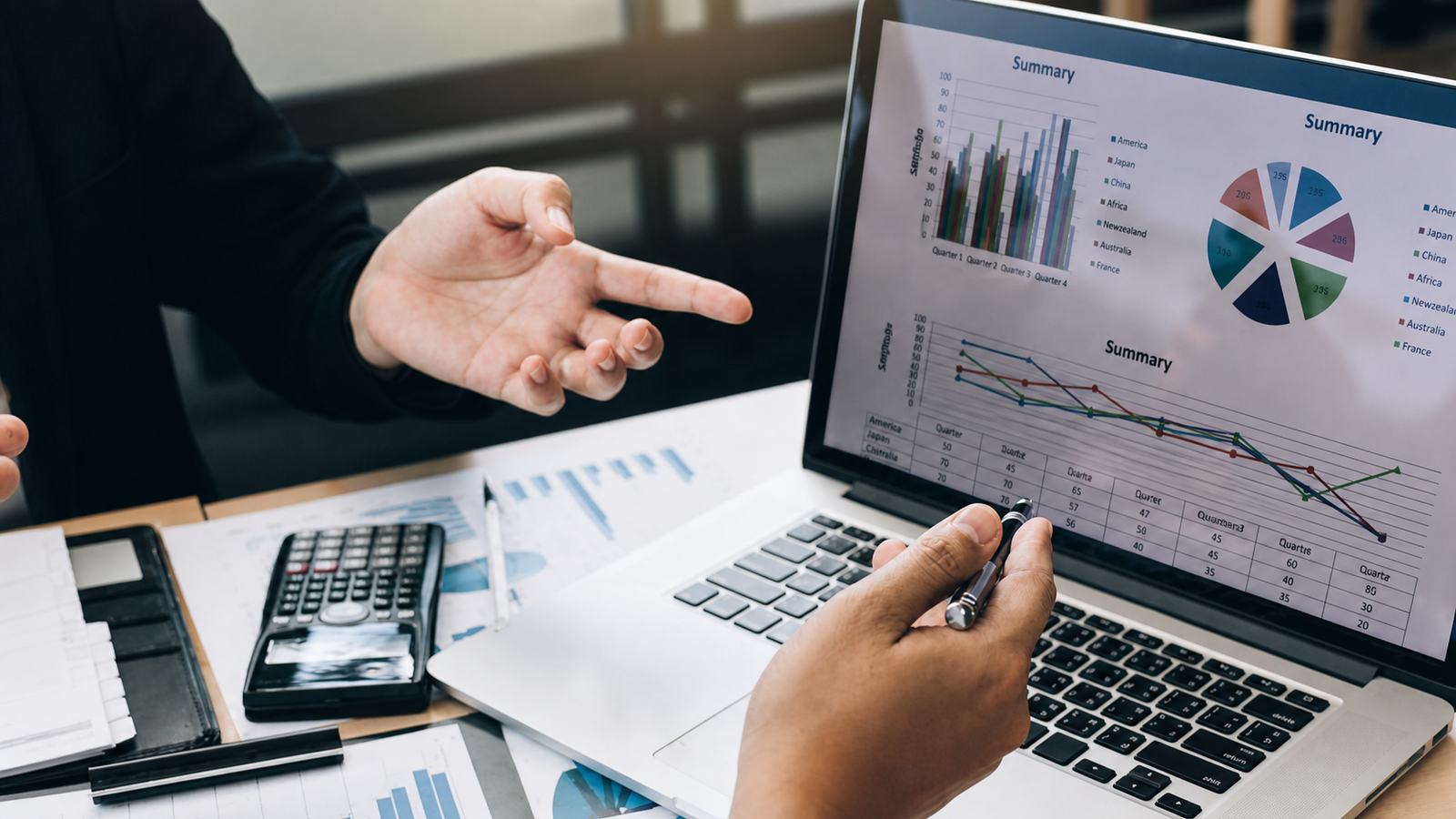 Financial advisor helping clients plan their future